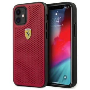 Ferrari FESPEHCP12SRE iPhone 12 mini 5.4" red/red hardcase On Track Perforatedeng