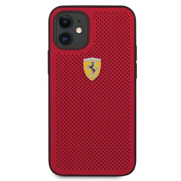 Ferrari FESPEHCP12SRE iPhone 12 mini 5.4" red/red hardcase On Track Perforatedeng