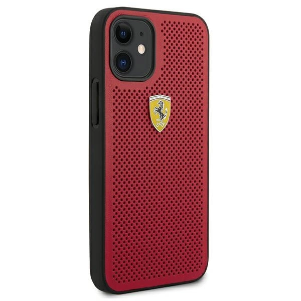 Ferrari FESPEHCP12SRE iPhone 12 mini 5.4" red/red hardcase On Track Perforatedeng