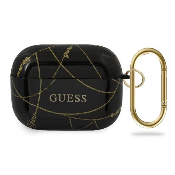 Guess GUACAPTPUCHBK AirPods Pro cover black/black Gold Chain Collectioneng