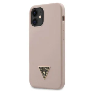 Guess GUHCP12SLSTMLP iPhone 12 mini 5.4" light pink/light pink hardcase Silicone Triangle Logoeng