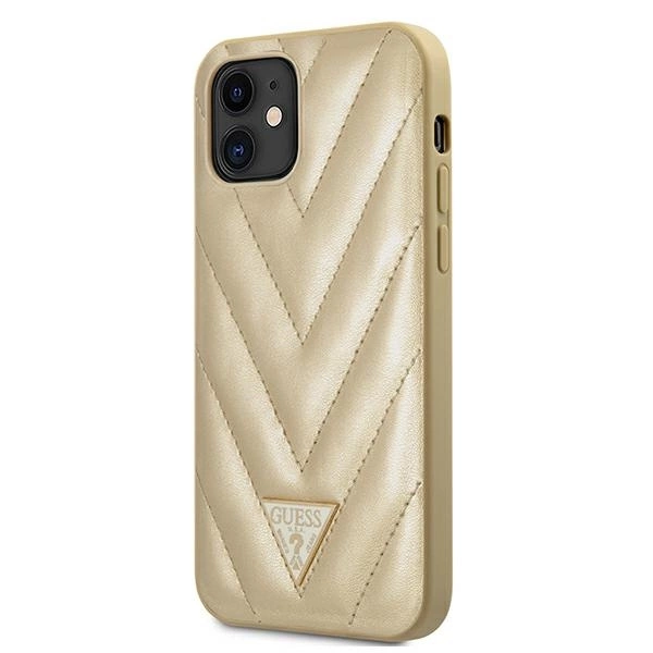 Guess GUHCP12SPUVQTMLBE iPhone 12 mini 5.4" gold/gold hardcase V-Quilted Collectioneng