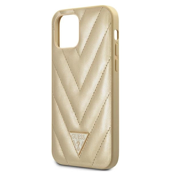 Guess GUHCP12SPUVQTMLBE iPhone 12 mini 5.4" gold/gold hardcase V-Quilted Collectioneng