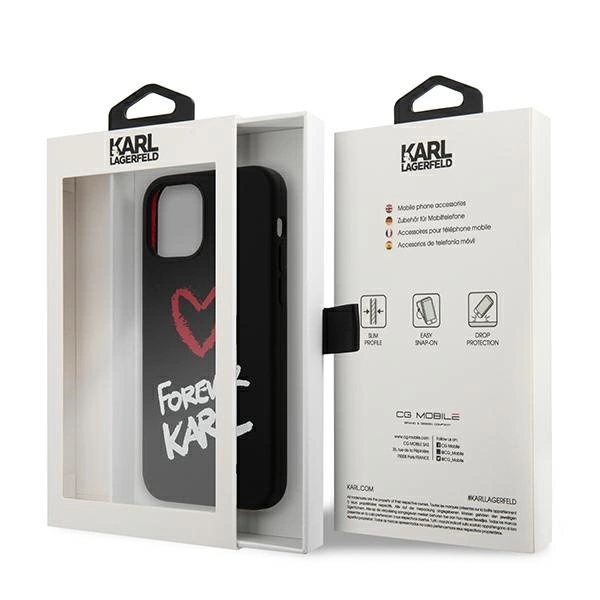 Karl Lagerfeld Silicone Forever Karl Case for iPhone 12 mini 5.4" - blackeng