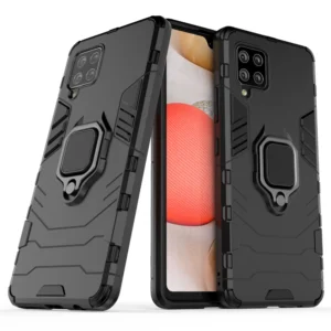Ring Armor Case Kickstand Tough Rugged Cover for Samsung Galaxy A42 5G blackeng