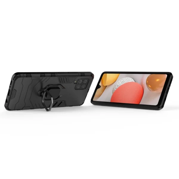 Ring Armor Case Kickstand Tough Rugged Cover for Samsung Galaxy A42 5G blackeng