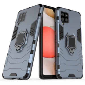 Ring Armor Case Kickstand Tough Rugged Cover for Samsung Galaxy A42 5G blueeng