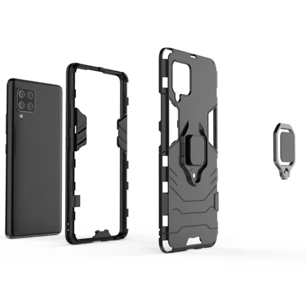 Ring Armor Case Kickstand Tough Rugged Cover for Samsung Galaxy A42 5G blueeng