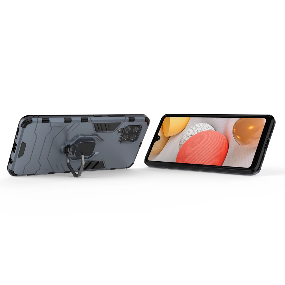 Ring Armor Case Kickstand Tough Rugged Cover for Samsung Galaxy A42 5G blueeng