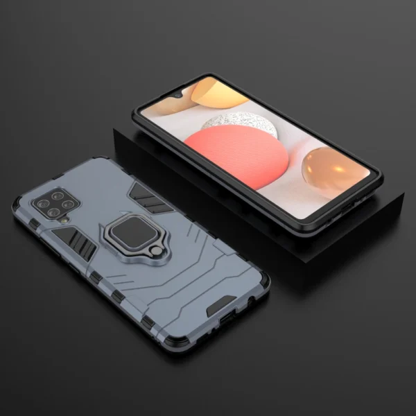 Ring Armor Case Kickstand Tough Rugged Cover for Samsung Galaxy A42 5G blueeng