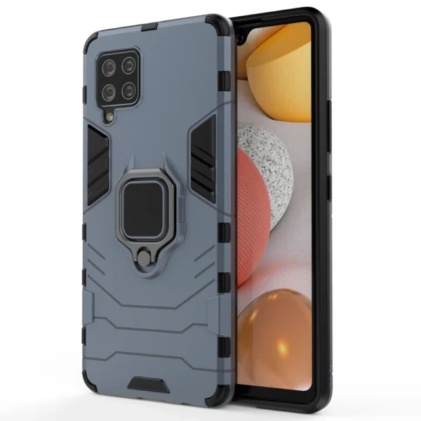 Ring Armor Case Kickstand Tough Rugged Cover for Samsung Galaxy A42 5G blueeng