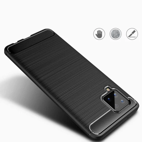 Carbon Case Flexible Cover TPU Case for Samsung Galaxy A42 5G blackeng