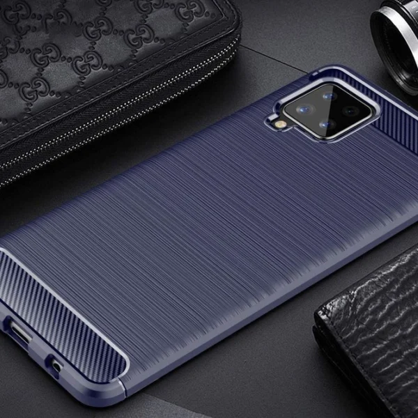 Carbon Case Flexible Cover TPU Case for Samsung Galaxy A42 5G blueeng