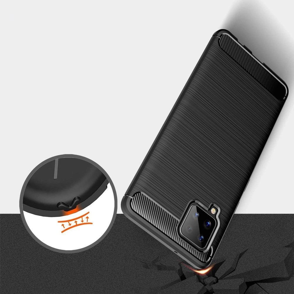 Carbon Case Flexible Cover TPU Case for Samsung Galaxy A42 5G blueeng