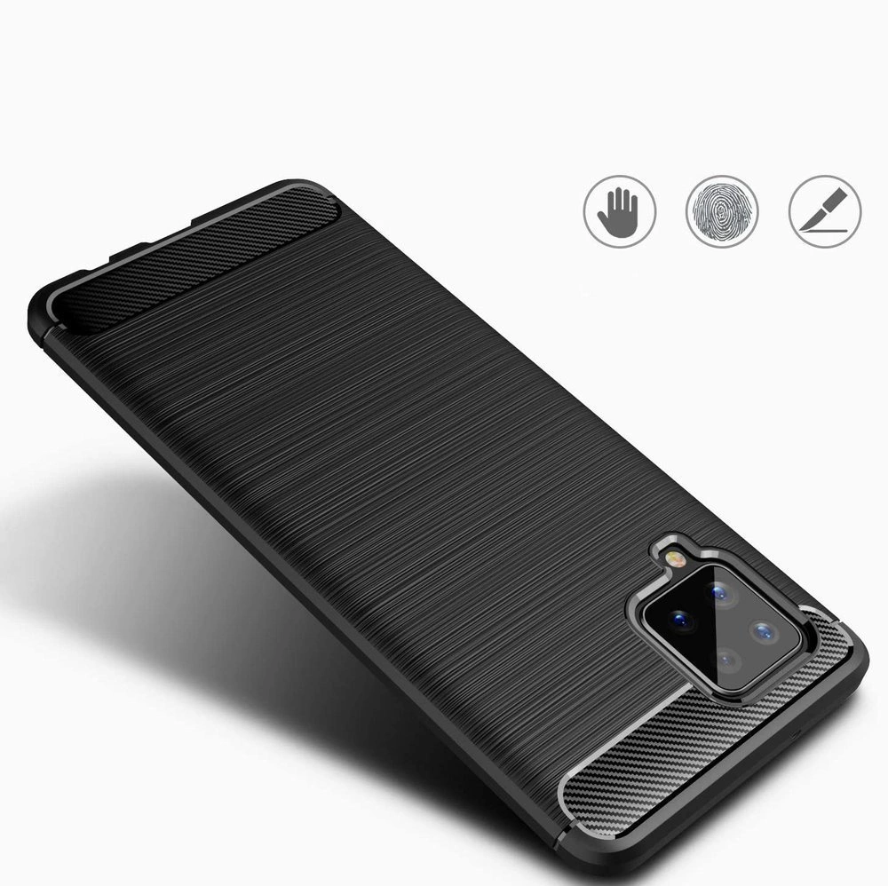 Carbon Case Flexible Cover TPU Case for Samsung Galaxy A42 5G blueeng