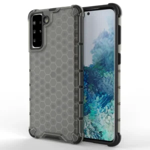 Honeycomb Case armor cover with TPU Bumper for Samsung Galaxy S21+ 5G (S21 Plus 5G) blackeng