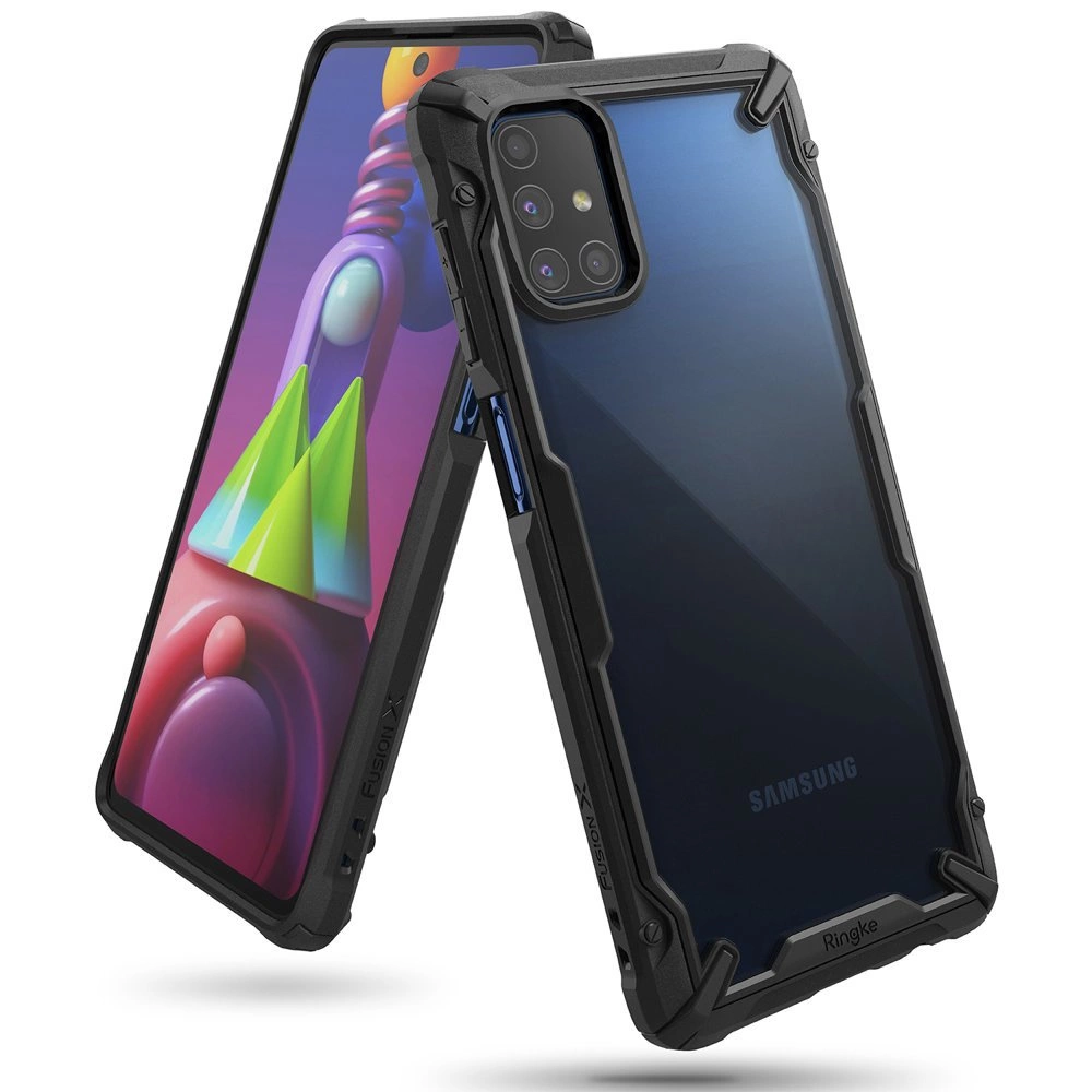 Ringke Fusion X durable PC Case with TPU Bumper for Samsung Galaxy M51 black (FUSG0065)eng