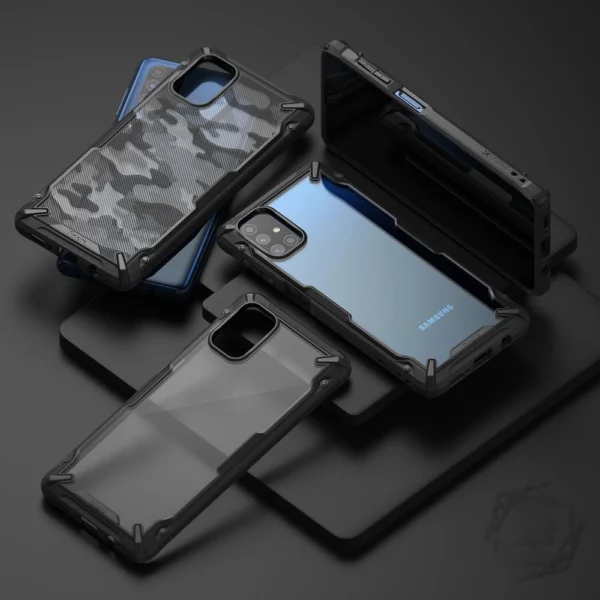 Ringke Fusion X Design durable PC Case with TPU Bumper for Samsung Galaxy M51 Camo Black (XDSG0043)eng