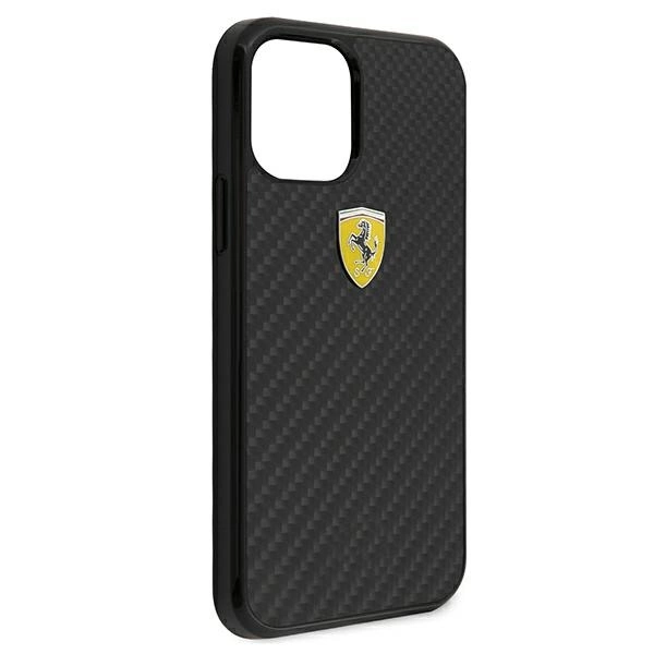 Ferrari FERCAHCP12SBK iPhone 12 mini 5.4" black/black hardcase On Track Real Carboneng