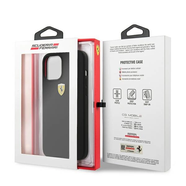 Ferrari FESSIHCP12LBK iPhone 12 Pro Max 6.7" black/black hardcase On Track Siliconeeng