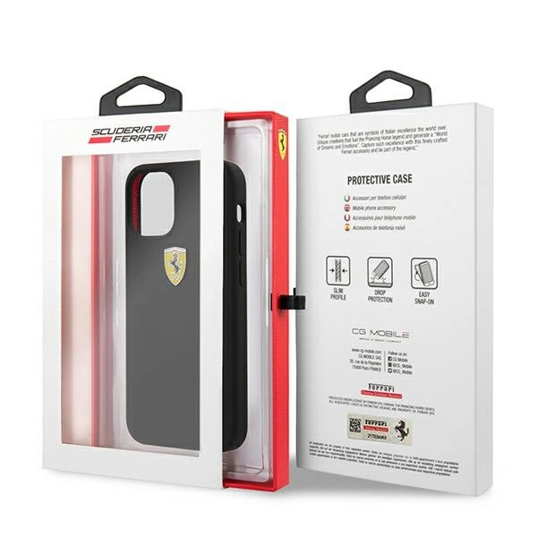 Ferrari FESSIHCP12SBK iPhone 12 mini 5.4" black/black hardcase On Track Siliconeeng