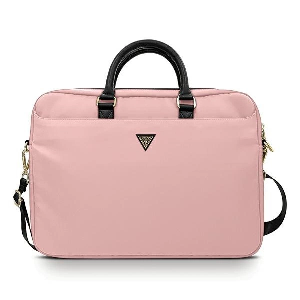 Guess Nylon Triangle Logo bag for a 16" laptop - pinkeng