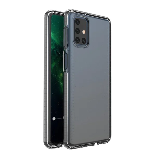 Spring Case clear TPU gel protective cover with colorful frame for Samsung Galaxy M51 blackeng