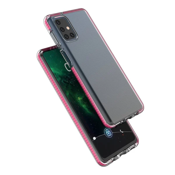 Spring Case clear TPU gel protective cover with colorful frame for Samsung Galaxy M51 blackeng