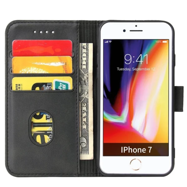 Magnet Case Elegant Case Cover Flip Cover iPhone SE 2022 / SE 2020 / iPhone 8 / iPhone 7 Blackeng