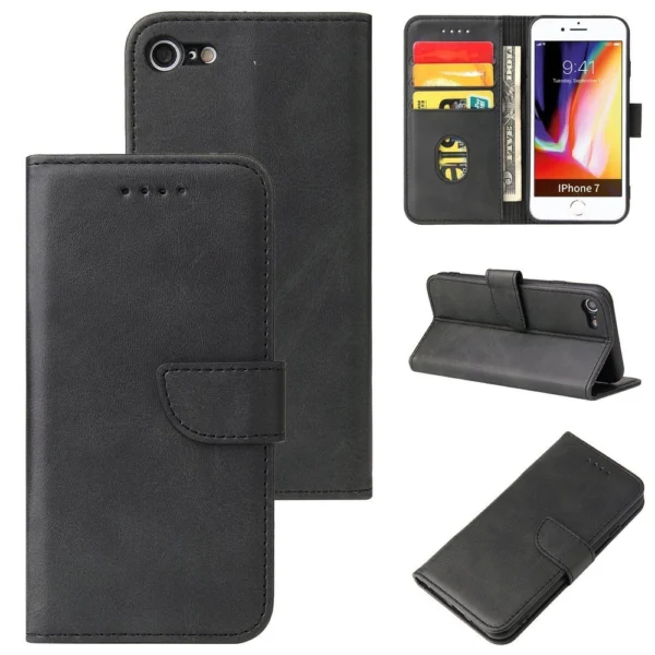 Magnet Case Elegant Case Cover Flip Cover iPhone SE 2022 / SE 2020 / iPhone 8 / iPhone 7 Blackeng