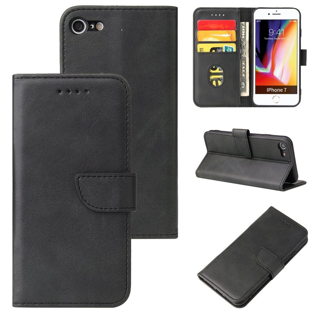 Magnet Case Elegant Case Cover Flip Cover iPhone SE 2022 / SE 2020 / iPhone 8 / iPhone 7 Blackeng