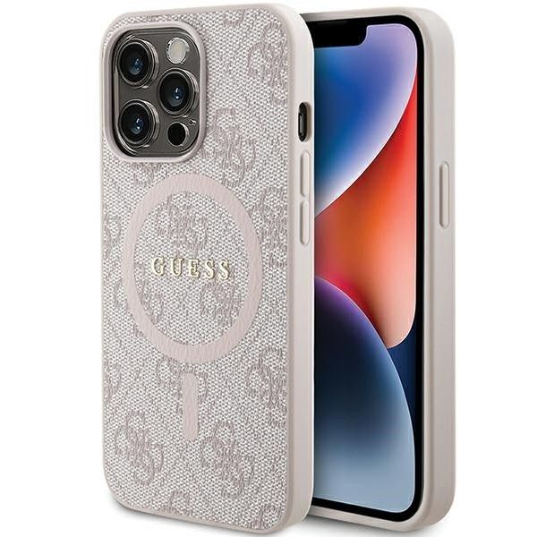 GUESS case for IPHONE 13 Pro Max compatible with MagSafe GUHMP13XG4GFRP (4G Ring classic logo) pink
