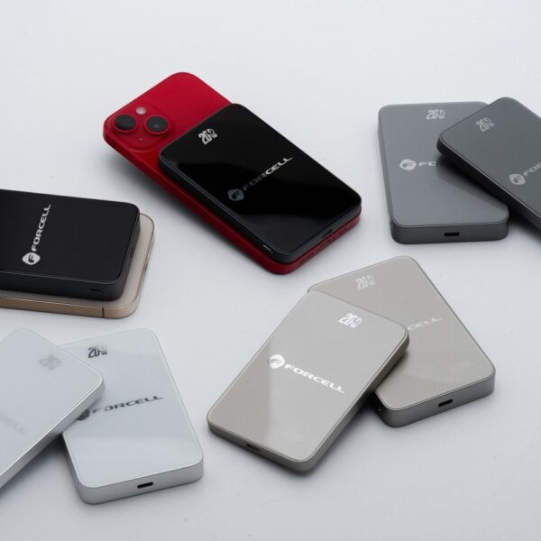 FORCELL F-ENERGY F5K8 Super Slim powerbank compatible with MagSafe PD3.0 QC4.0 15W 5000 mAh grey