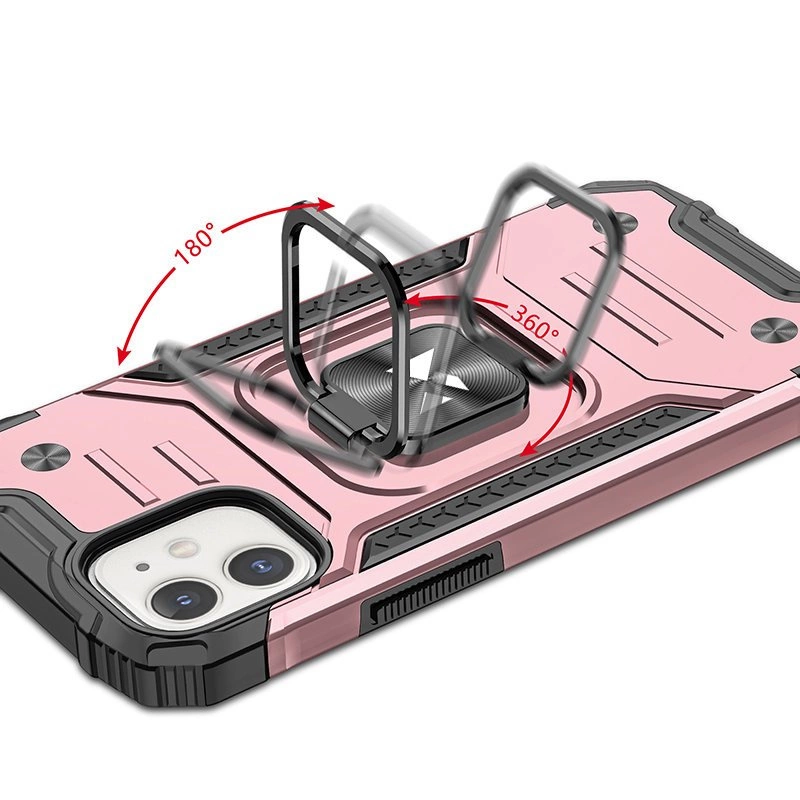 Wozinsky Ring Armor Case Kickstand Tough Rugged Cover for iPhone 12 mini pinkeng