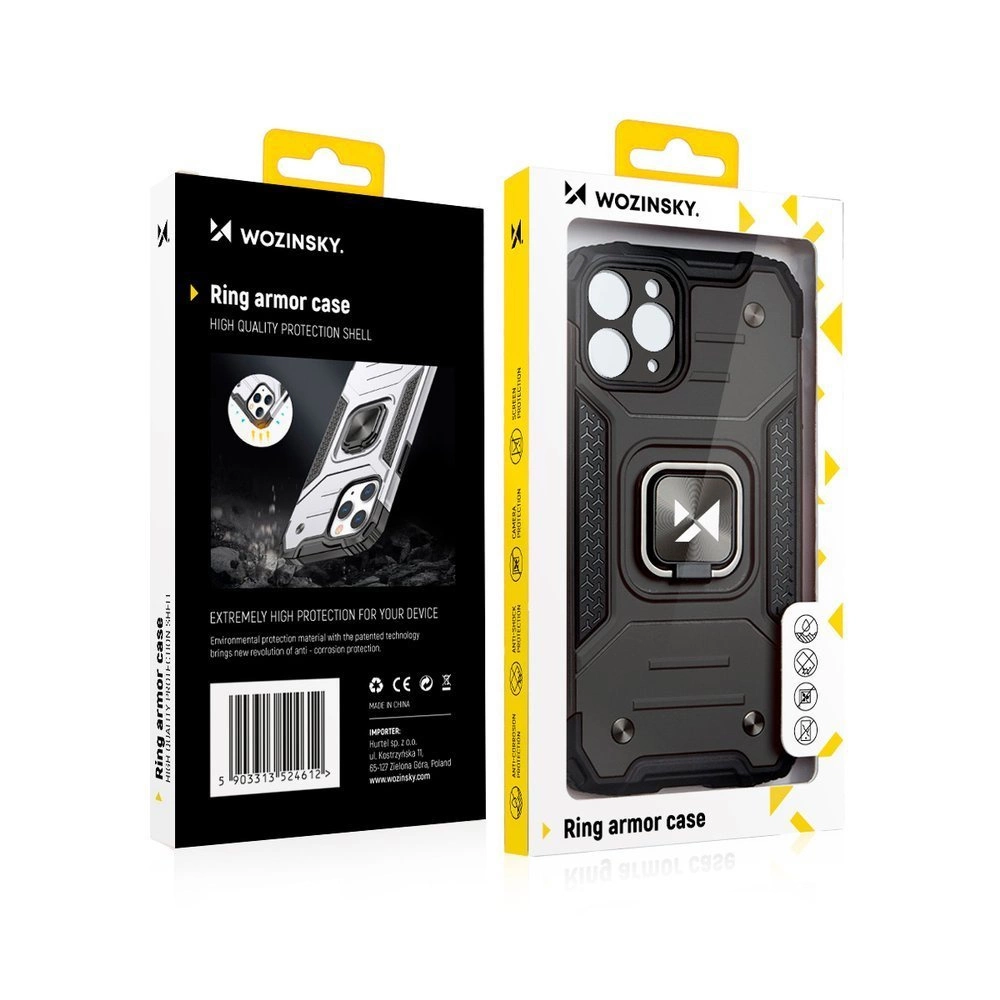 Wozinsky Ring Armor Case Kickstand Tough Rugged Cover for iPhone 12 mini pinkeng