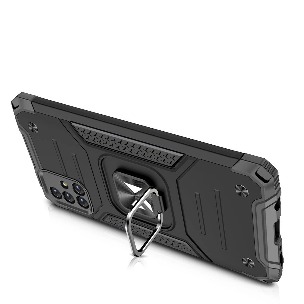 Wozinsky Ring Armor Case Kickstand Tough Rugged Cover for Samsung Galaxy M31s silvereng