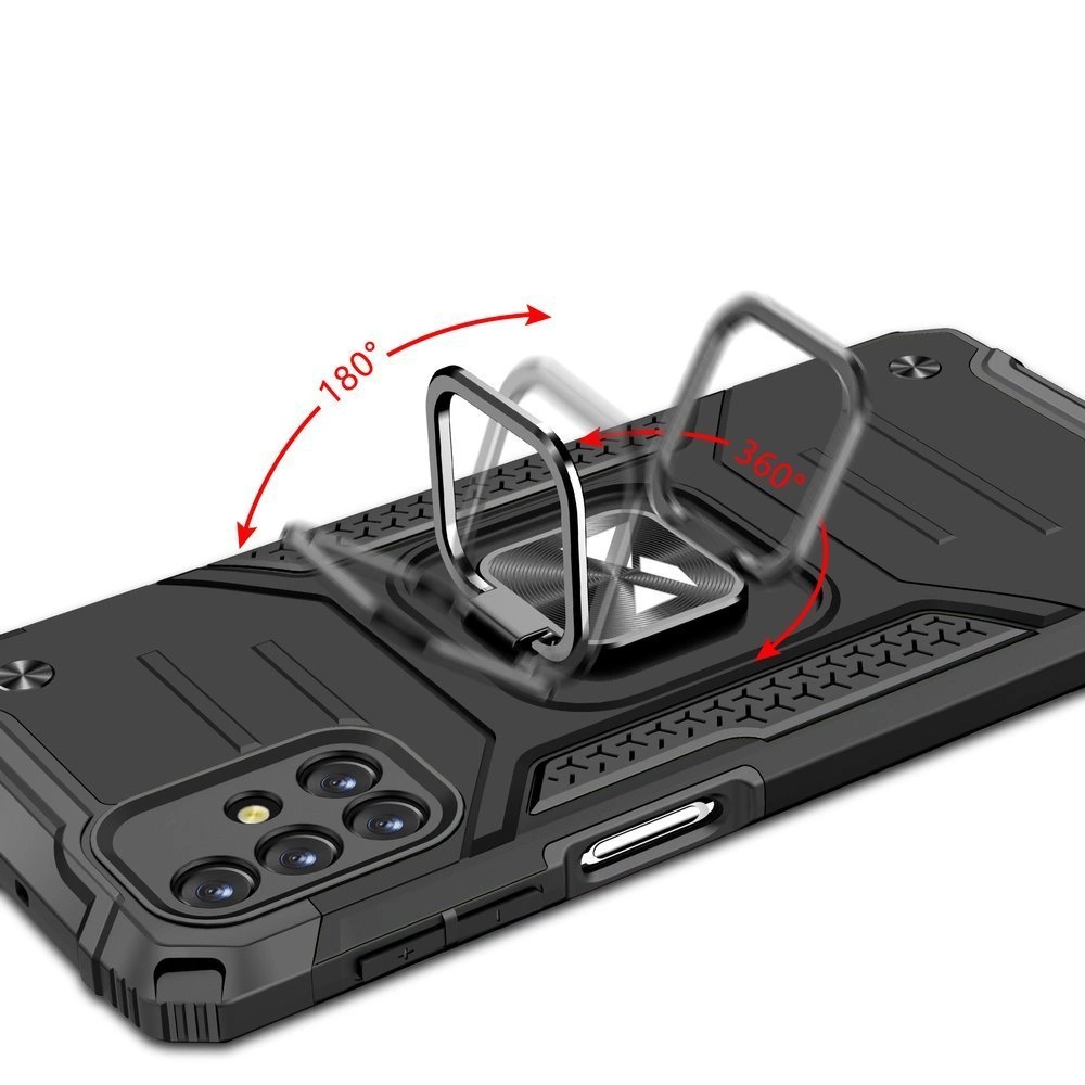 Wozinsky Ring Armor Case Kickstand Tough Rugged Cover for Samsung Galaxy M31s silvereng
