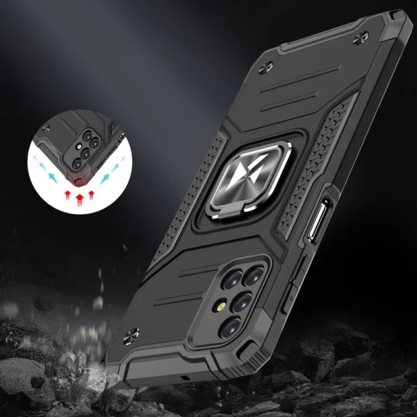 Wozinsky Ring Armor Case Kickstand Tough Rugged Cover for Samsung Galaxy M31s silvereng