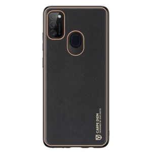Dux Ducis Yolo elegant case made of soft TPU and PU leather for Samsung Galaxy M30s blackeng