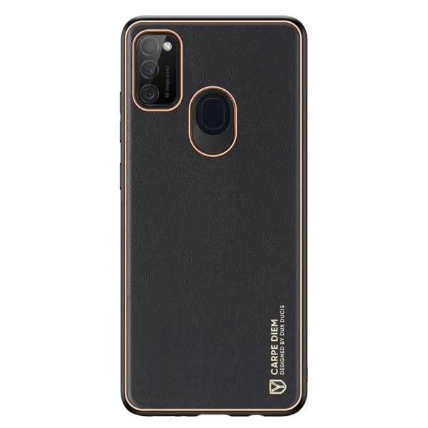 Dux Ducis Yolo elegant case made of soft TPU and PU leather for Samsung Galaxy M30s blackeng