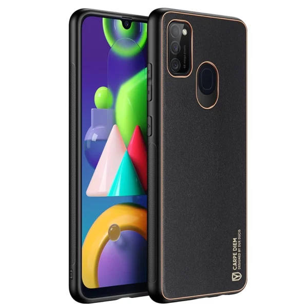 Dux Ducis Yolo elegant case made of soft TPU and PU leather for Samsung Galaxy M30s blackeng