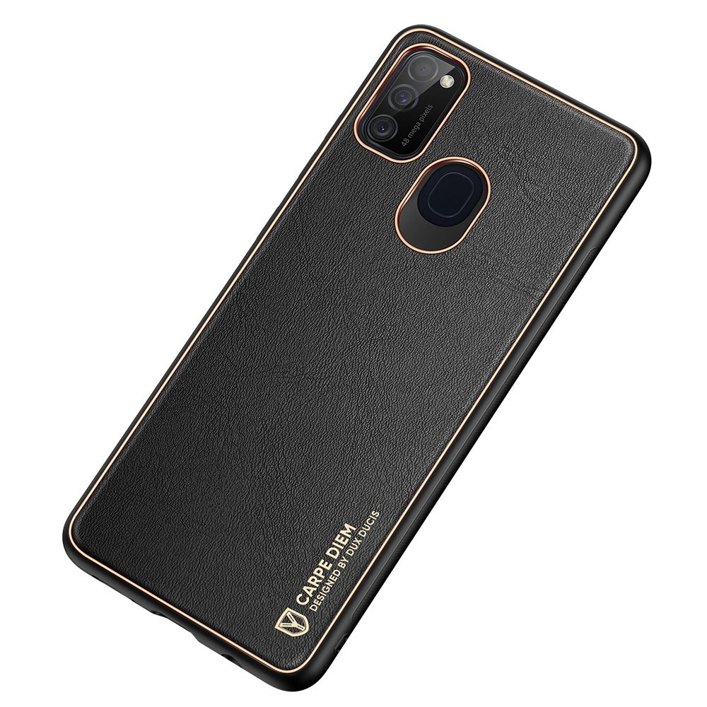 Dux Ducis Yolo elegant case made of soft TPU and PU leather for Samsung Galaxy M30s blackeng
