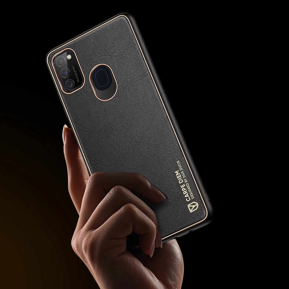 Dux Ducis Yolo elegant case made of soft TPU and PU leather for Samsung Galaxy M30s blackeng