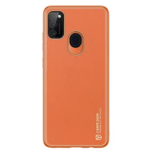 Dux Ducis Yolo elegant case made of soft TPU and PU leather for Samsung Galaxy M30s orangeeng