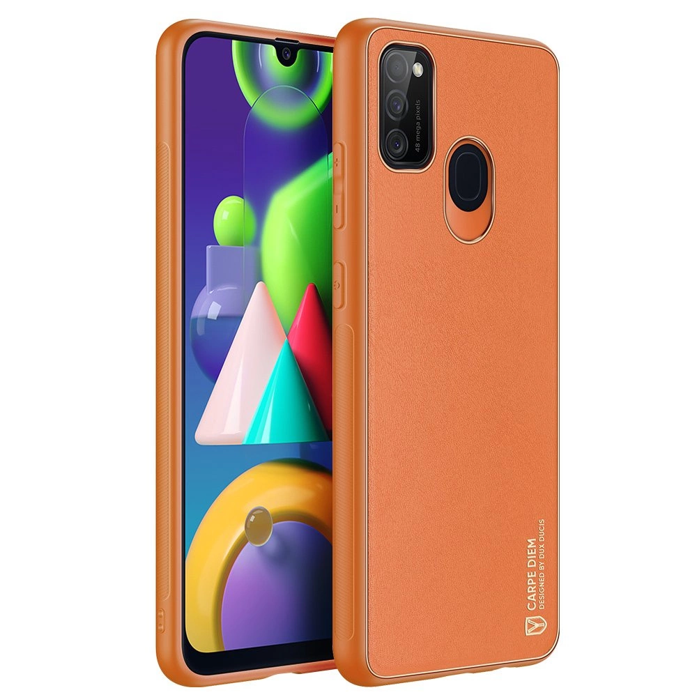 Dux Ducis Yolo elegant case made of soft TPU and PU leather for Samsung Galaxy M30s orangeeng