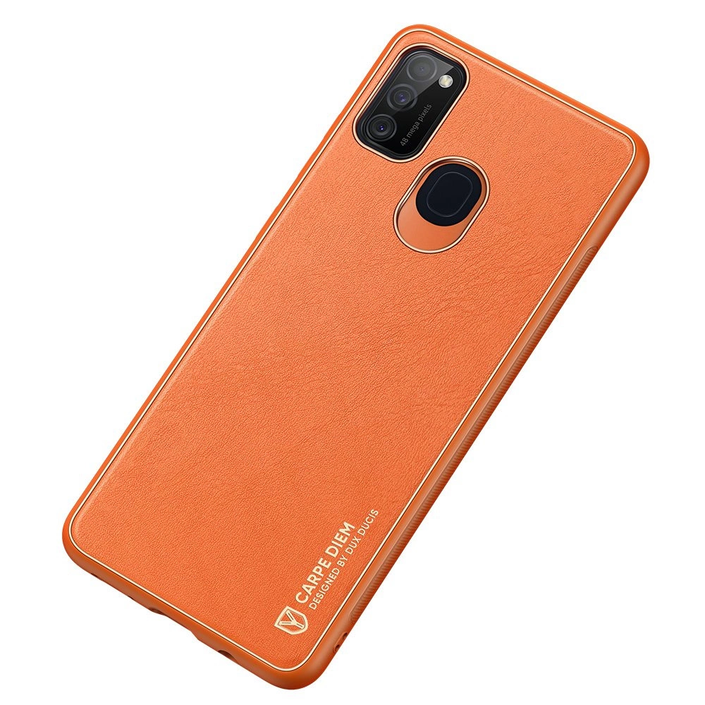 Dux Ducis Yolo elegant case made of soft TPU and PU leather for Samsung Galaxy M30s orangeeng