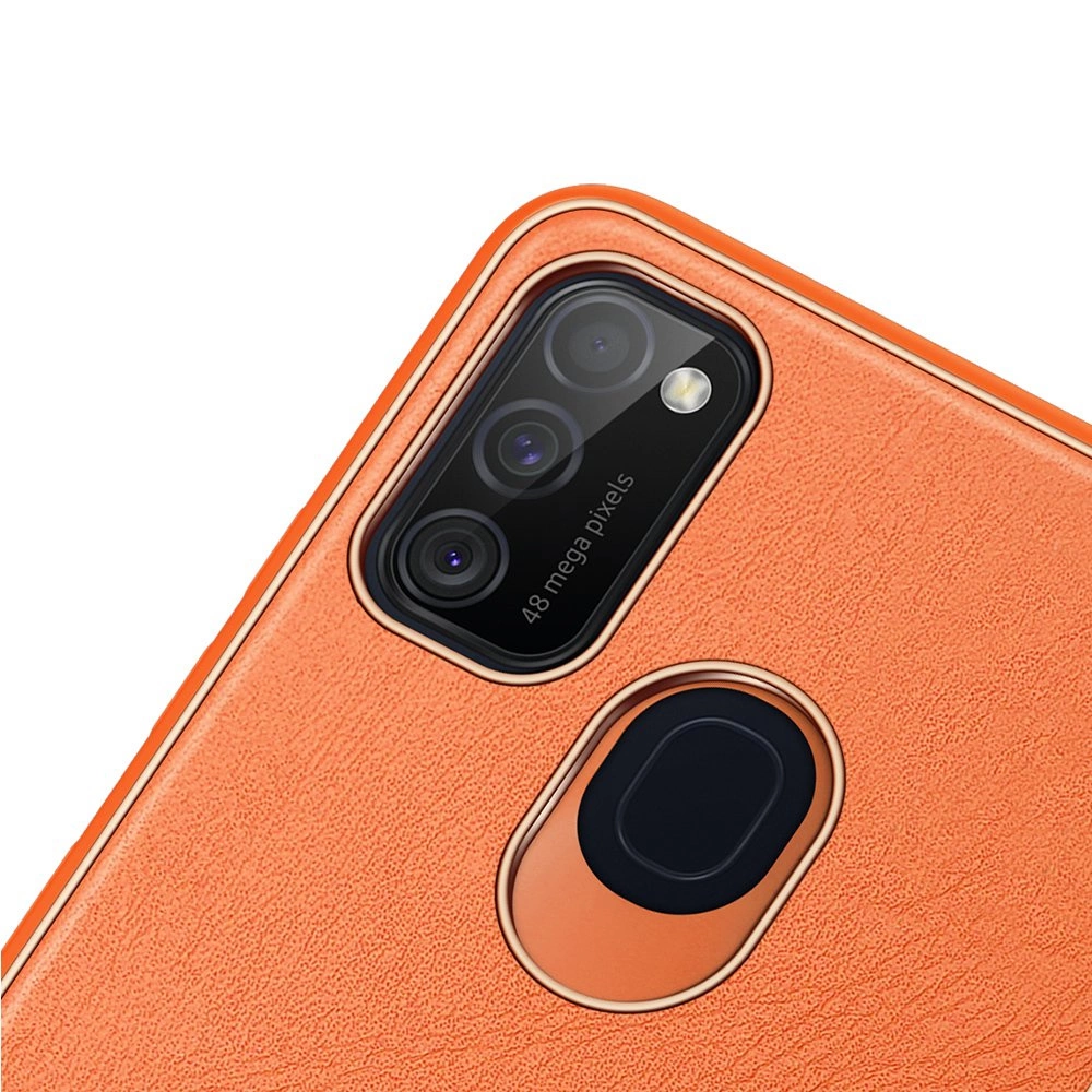 Dux Ducis Yolo elegant case made of soft TPU and PU leather for Samsung Galaxy M30s orangeeng