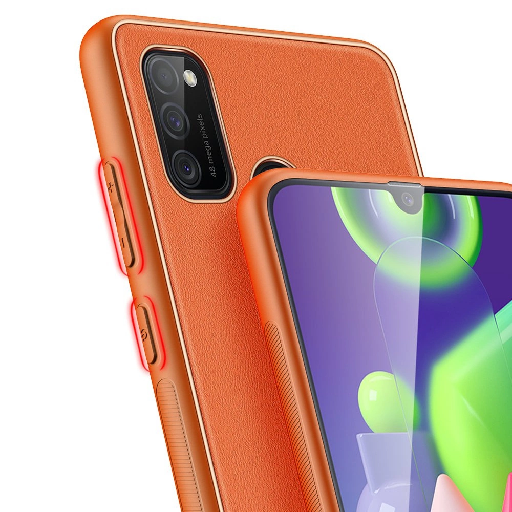 Dux Ducis Yolo elegant case made of soft TPU and PU leather for Samsung Galaxy M30s orangeeng