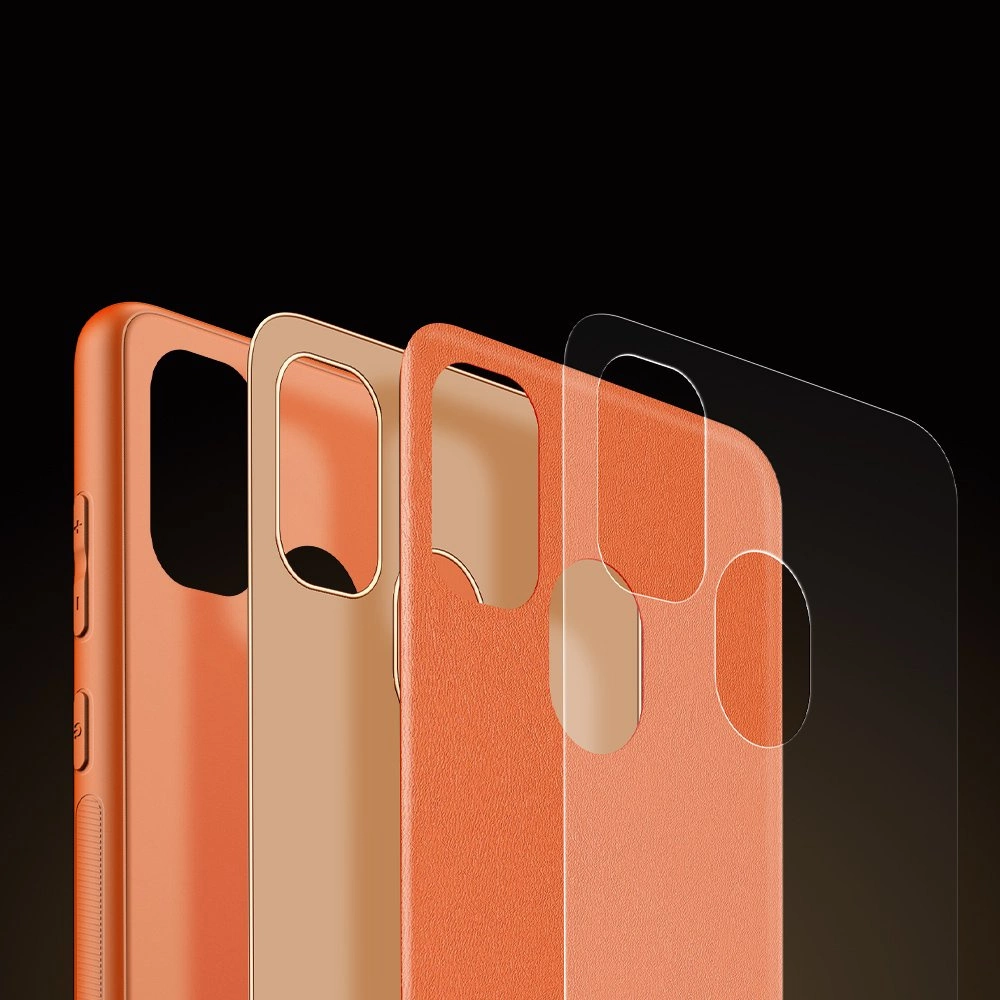 Dux Ducis Yolo elegant case made of soft TPU and PU leather for Samsung Galaxy M30s orangeeng