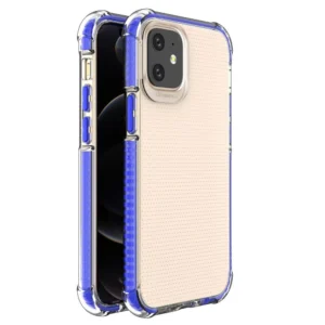 Spring Armor clear TPU gel rugged protective cover with colorful frame for iPhone 12 mini blueeng
